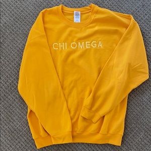 Chi Omega embroidered crew neck hoodie